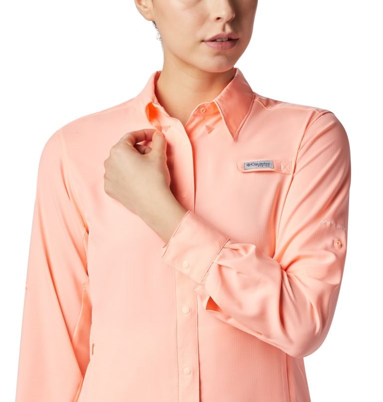 Women's Columbia PFG Tamiami II Long Sleeve Shirts Pink | Plus Size CA-D814A